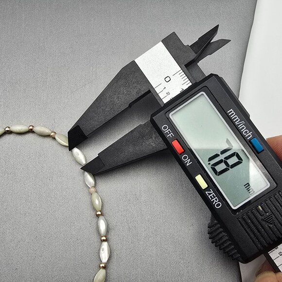 VTG MOP Rice Beaded Anklet Bracelet 8.75" Gold Plated Spacers Spring Ring Clasp - Picture 7 of 8